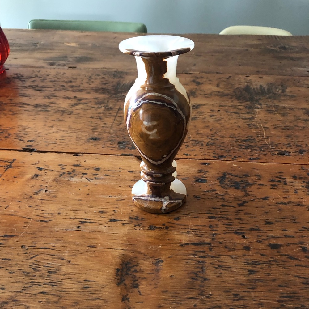 Vintage Onyx Vase/Candlestick Holder